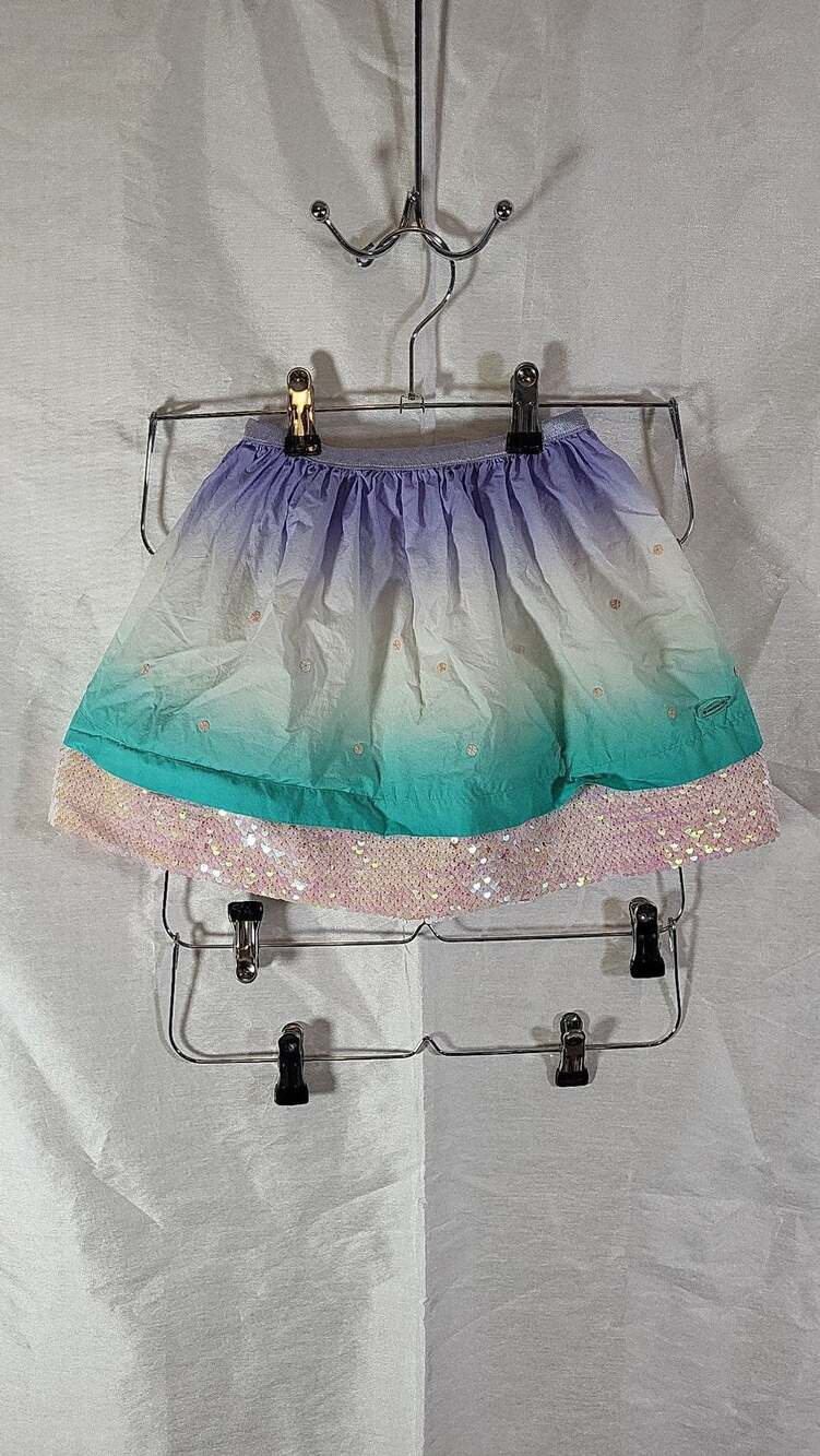 American Girl Ombre Waves Sequin Layered Skirt Size XS (6)